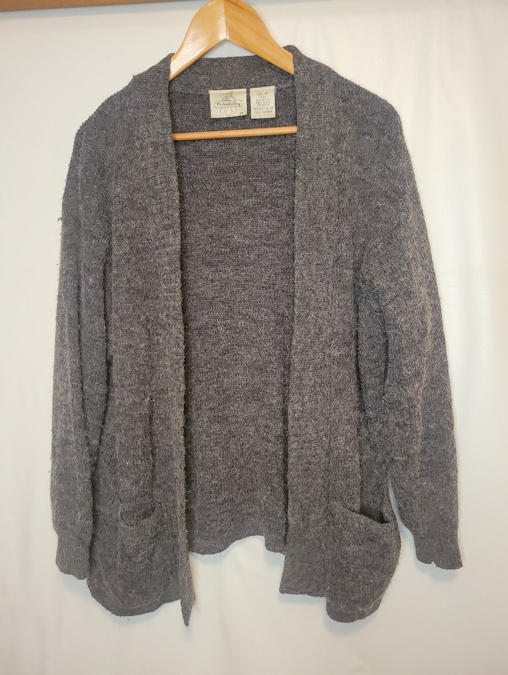 Vintage Cozy Open-Front Gray Women’s Cardigan Sweater
